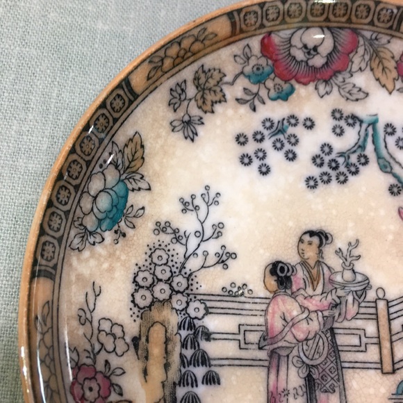 Antique Chinese Print Ironstone Trinket Tray - Picture 4 of 8